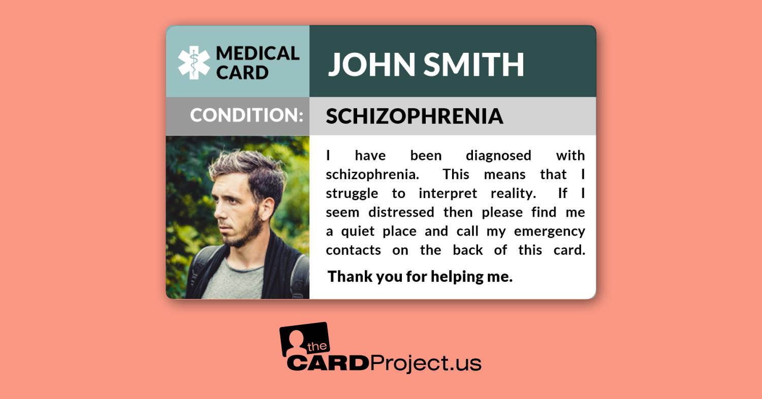 Schizophrenia Medical Photo ID Card (FRONT)